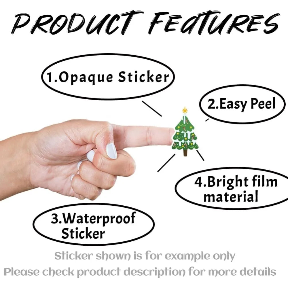 Boho Christmas Tree Stickers – 240 Self-Adhesive Holiday Labels Decorative Stickers Axl