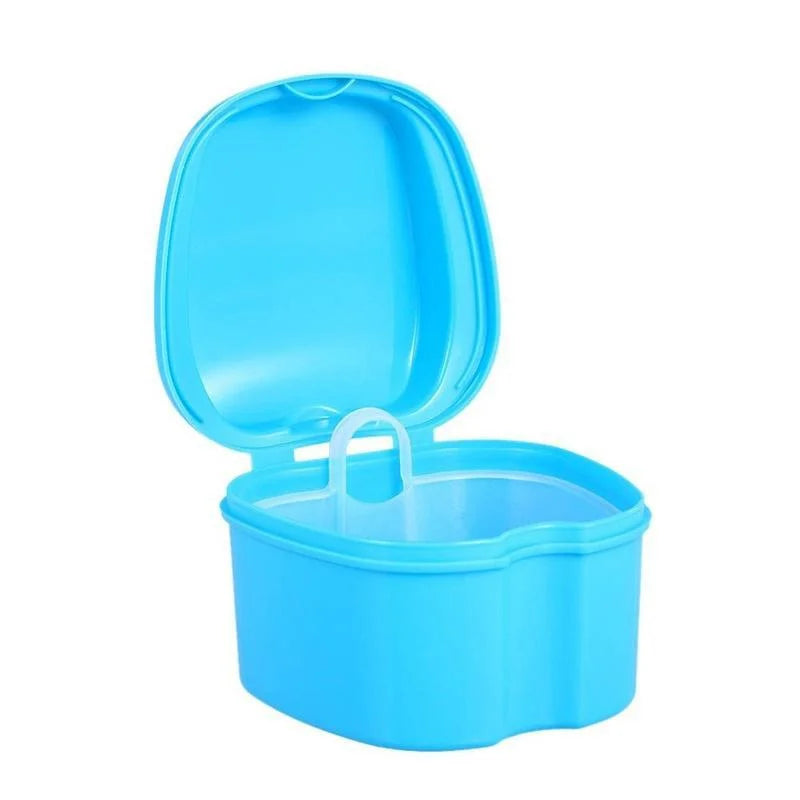 Portable Denture Storage Box with Cleaning Basket | Dental Case Denture Storage Case Axl