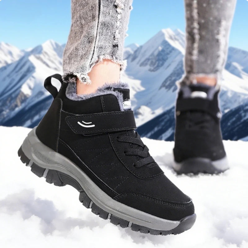 Women's Faux Fur Plush Ankle Boots – Cozy Flat Winter Snow Boots Plush Ankle Boots Axl