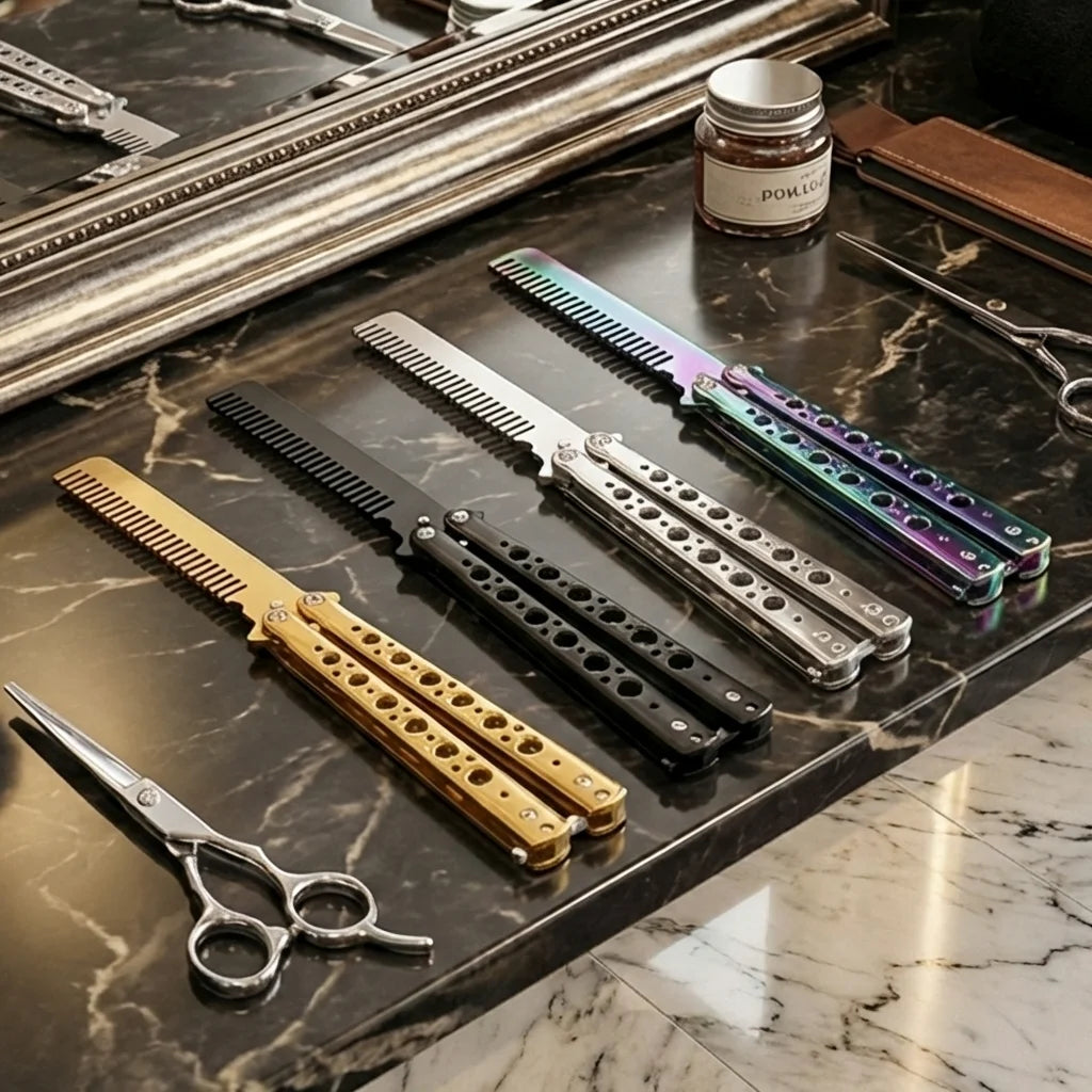 Foldable Stainless Steel Butterfly Beard & Hair Styling Comb Hair Styling Comb Axl