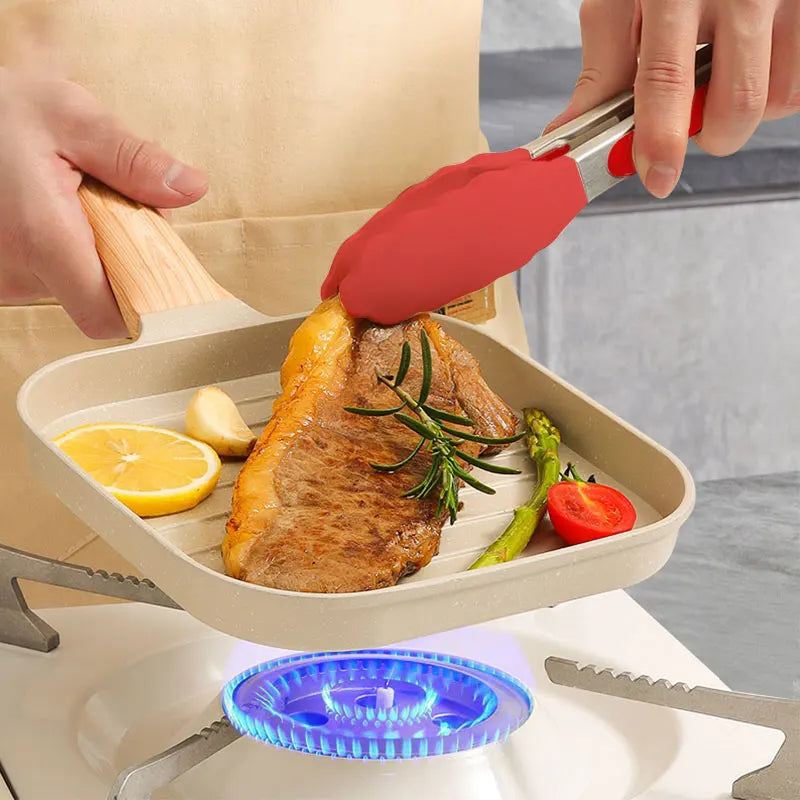 PGY 19cm Nonstick Square Grill Pan | All Stovetop Skillet Nonstick Grill Pan Axl