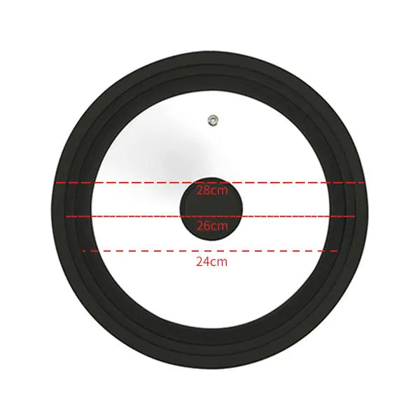 Universal Tempered Glass Lid for Pots, Pans & Skillets 16–32cm Universal Cookware Lid Axl Black 24-26-28