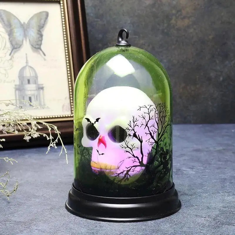 LED Evil Pumpkin Lamp – Halloween Night Light & Candle Holder Halloween Décor Light Axl Skull