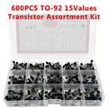 600PCS TO-92 Transistor Kit – 15 Values NPN PNP Bipolar Transistor Assortment Kit Axl Default Title
