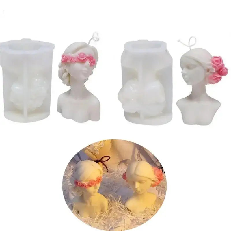 Closed Eye Girl Silicone Mold – Candle, Resin & Plaster DIY Craft Silicone Mold Axl