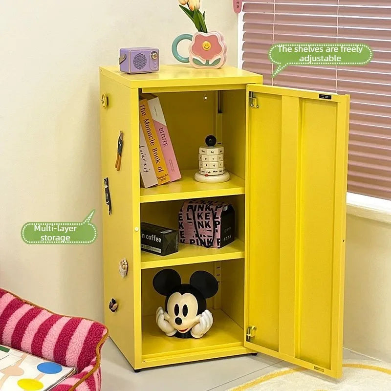 Metal Storage Cabinet with Lock – 50L 3-Compartment Organizer Lockable Storage Cabinet Axl