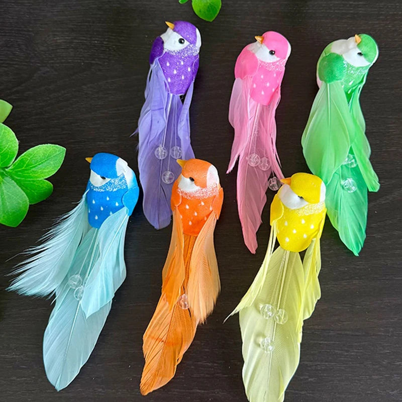 Artificial Foam Feather Mini Bird Figurine | DIY Craft Decor Bird Figurine Decor Axl