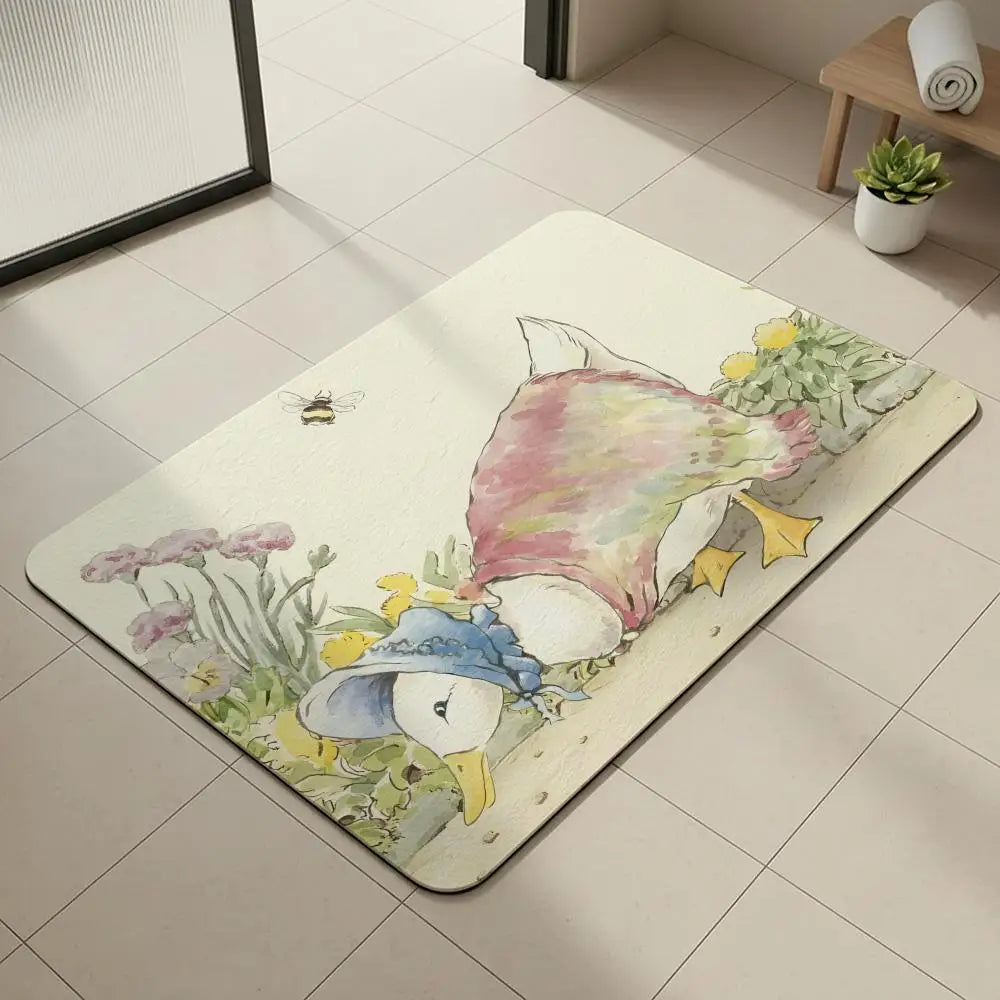 Peter Rabbit Diatomite Bath Mat – Quick Dry & Non-Slip Diatomite Bath Mat Axl White2 40x60cm