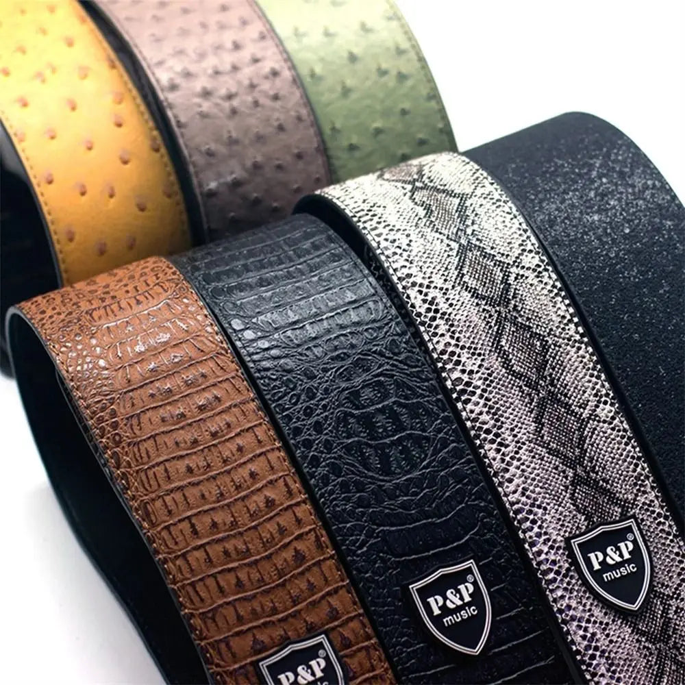 PU Leather Embossed Guitar Strap | Adjustable 130–150cm Guitar Strap Axl