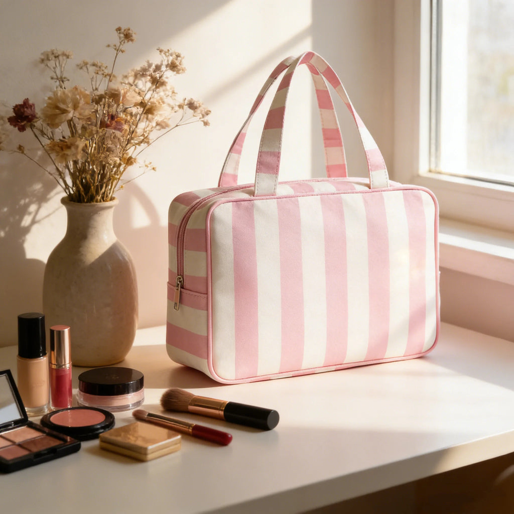 Large Capacity Travel Cosmetic Bag – Elegant Polyester Organizer Travel Cosmetic Bag Axl