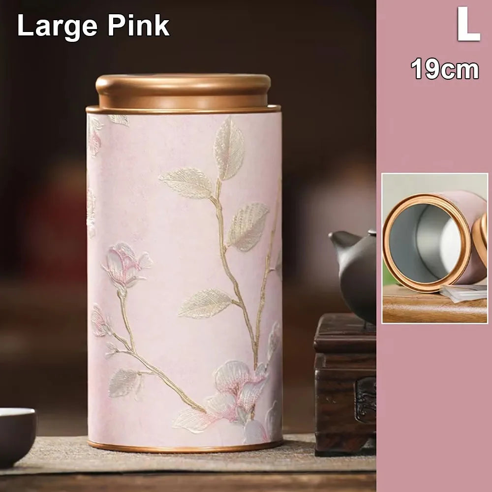Tinplate Tea Storage Tin Can – Airtight Sealed Jar 10 & 19cm Tea Storage Tin Axl Large Pink