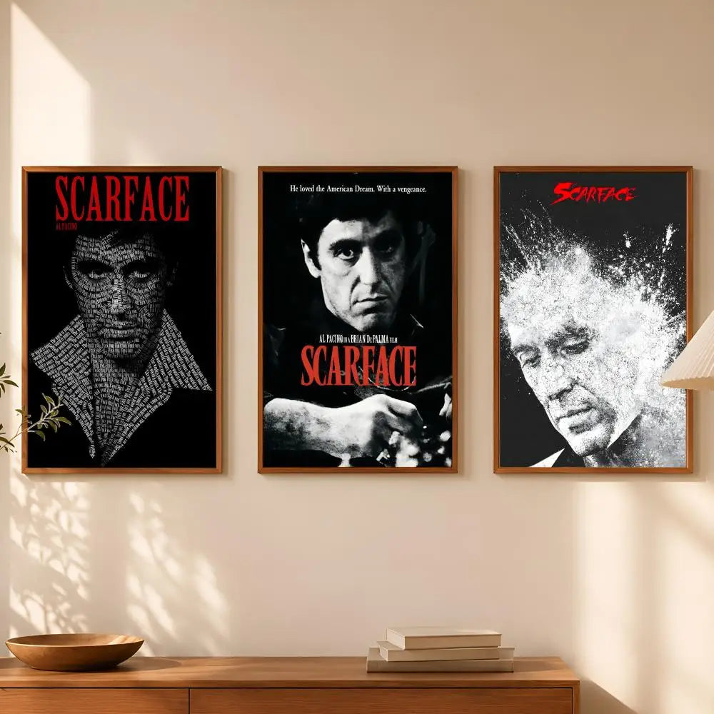 Scarface Movie Poster Self-Stick HD PVC Waterproof Wall Art Wall Art Poster Axl