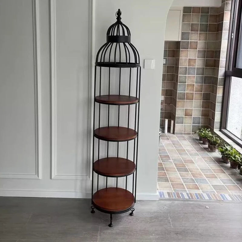 Nordic 4-Tier Corner Shelf – Metal Display & Storage Rack Corner Storage Shelf Axl