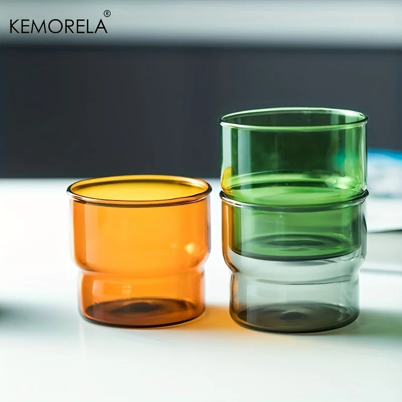 KEMORELA 290ml Origami Glass Mug – Heat Resistant Vintage Cup Glass Mug Axl