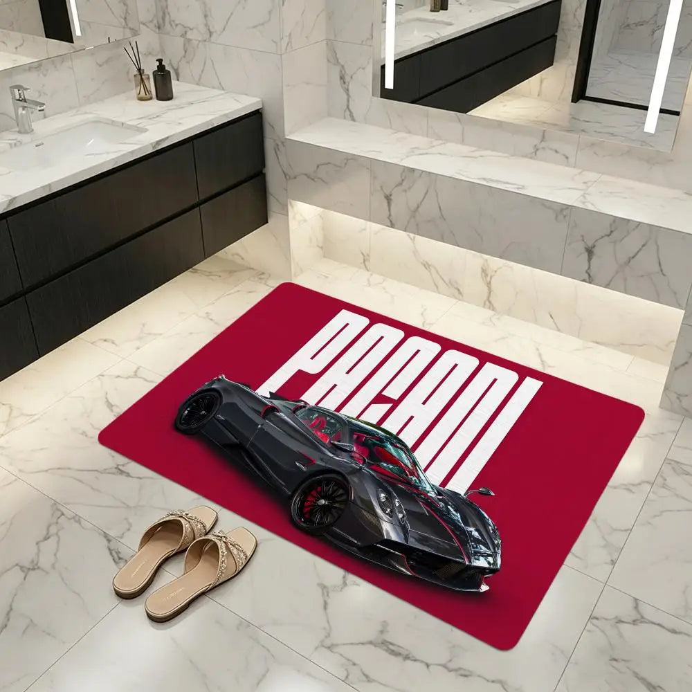 Diatomite Bath Mat – Quick Dry, Anti-Slip, Sports Car Design Diatomite Bath Mat Axl