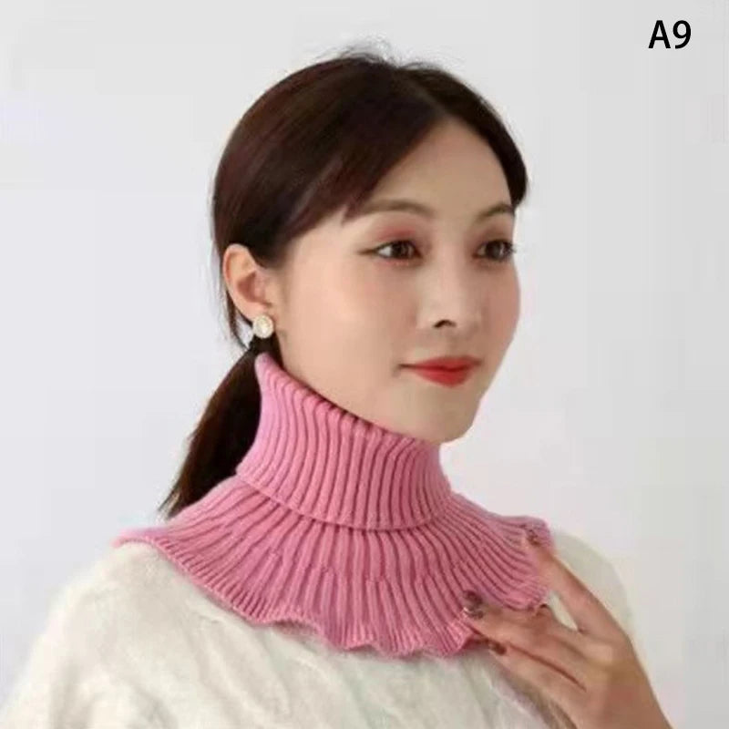 Knitted Detachable Fake Collar – Warm Turtleneck Neck Scarf Detachable Fake Collar Axl A9