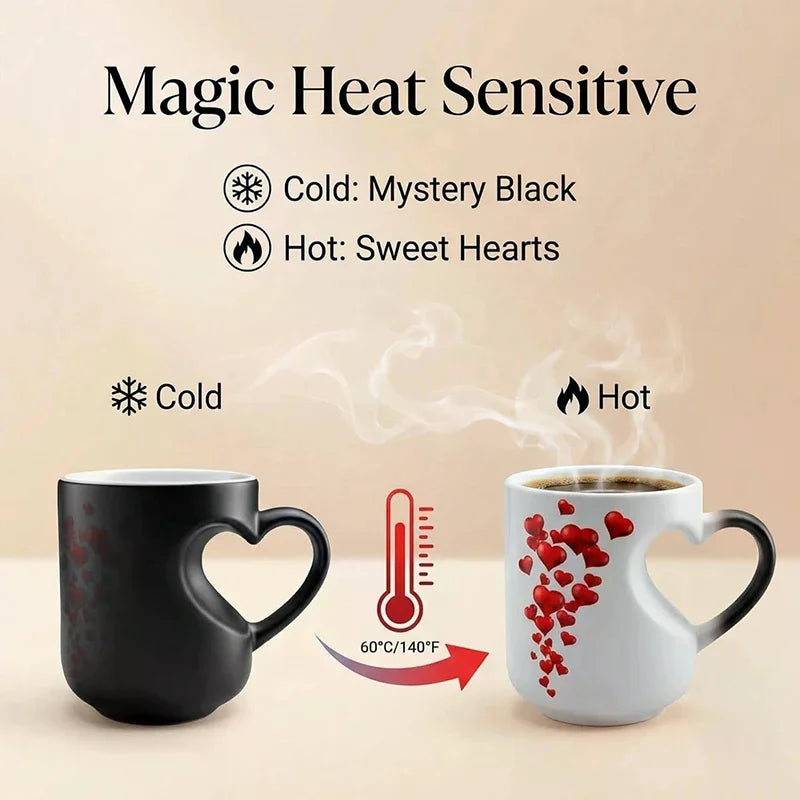 Heart-Shaped Color Changing Ceramic Mug – Hidden Design Color Changing Mug Axl