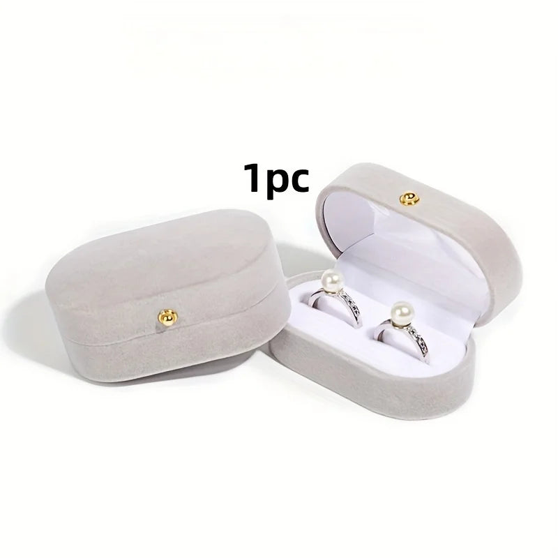 Double Ring Earrings Box – Snap Closure Jewelry Gift Box Jewelry Gift Box Axl gray