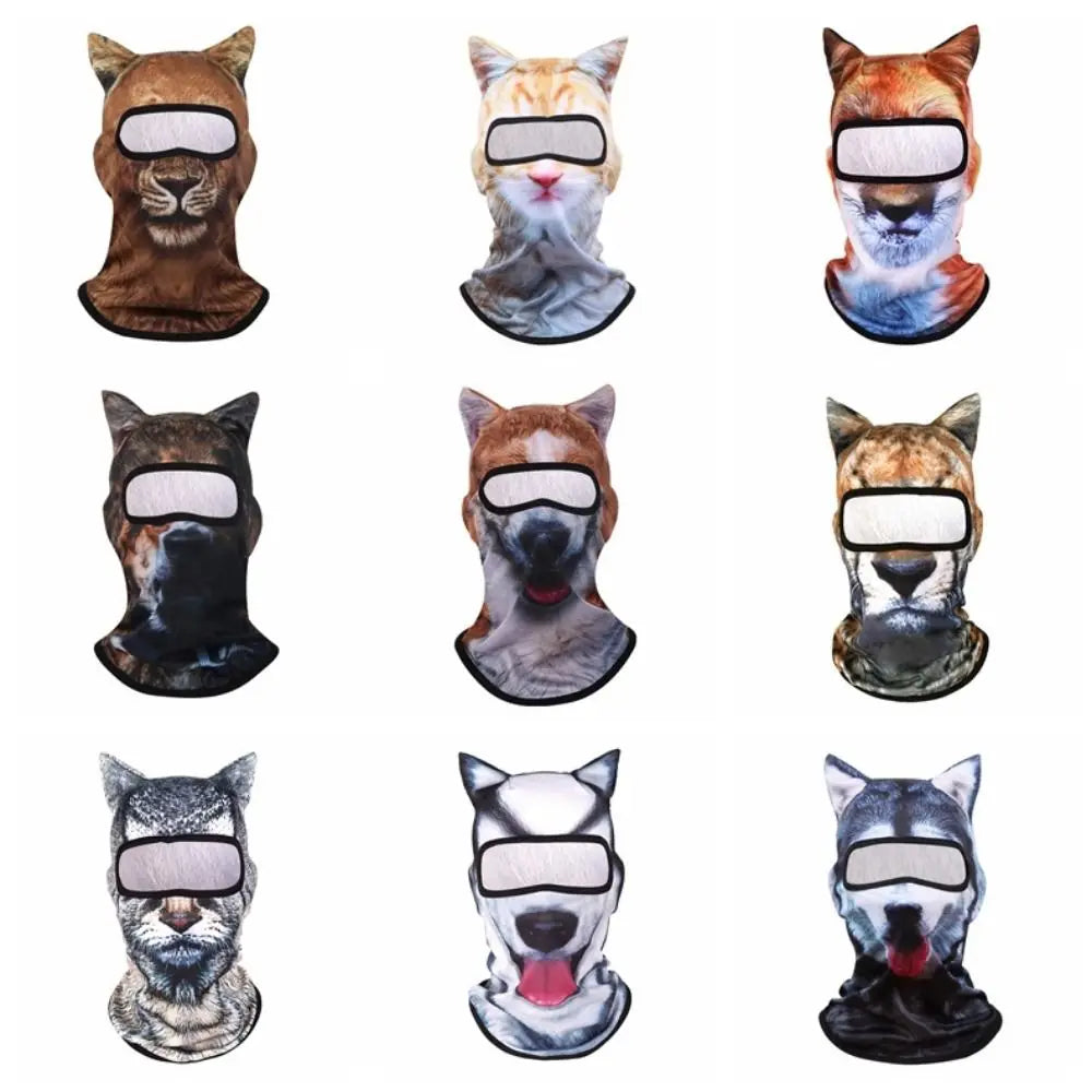 3D Animal Face Neck Gaiter – Dog & Cat UV Sun Protector Neck Gaiter Axl