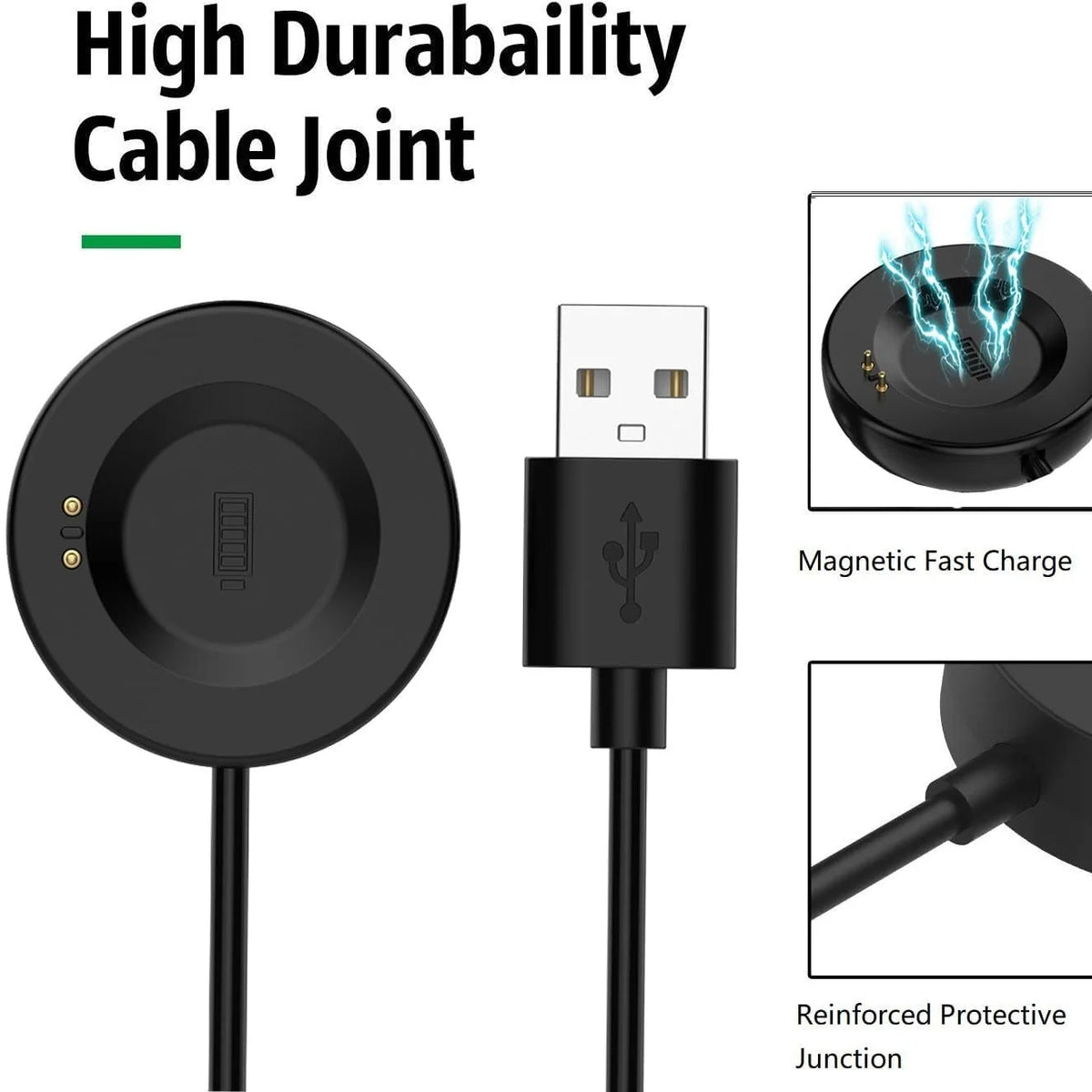 Magnetic Charging Cable for iTECH Fusion 2 & 3 Smartwatch 1m Smartwatch Charging Cable Axl