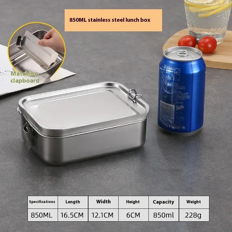 Stainless Steel Lunch Box with Lockable Clips | Metal Bento Box Bento Lunch Box Axl 850ml