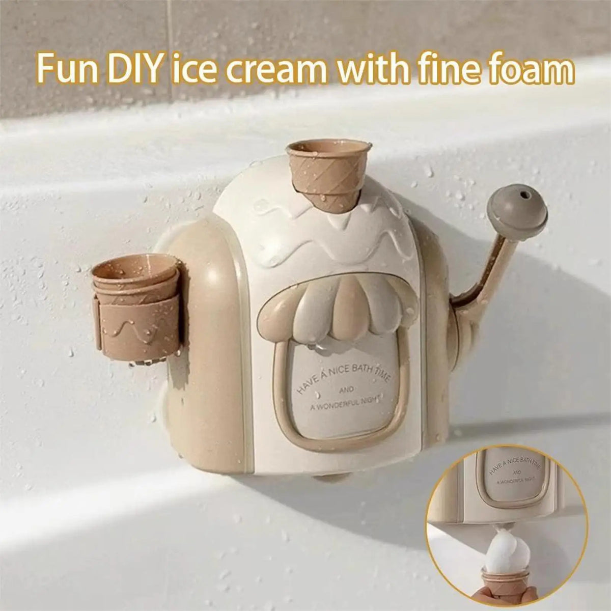 Ice Cream Foam Bath Toy – Bubble Maker for Kids Ages 3–6 Bath Bubble Toy Axl