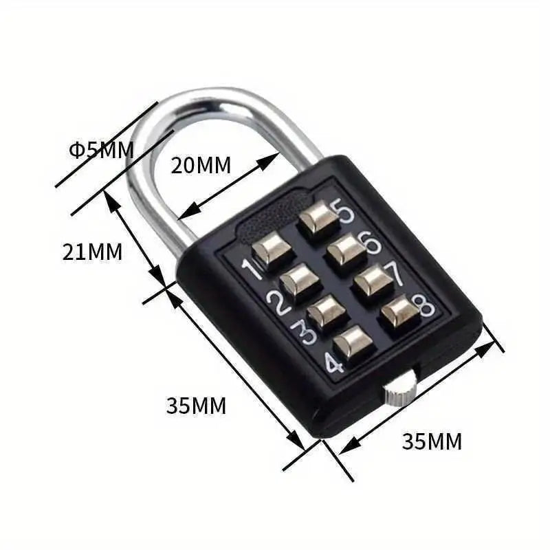 2-Pack 8-Digit Combination Padlock – Waterproof Travel Lock Combination Padlock Axl