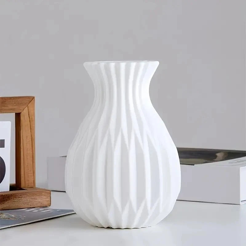 Nordic Imitation Ceramic Flower Vase – Home & Wedding Decor Decorative Flower Vase Axl White