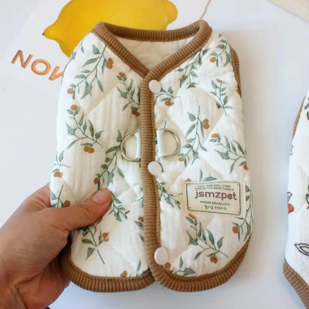 Rabbit Print Winter Dog Coat – Warm Velvet Puppy Jacket Dog Coat Axl