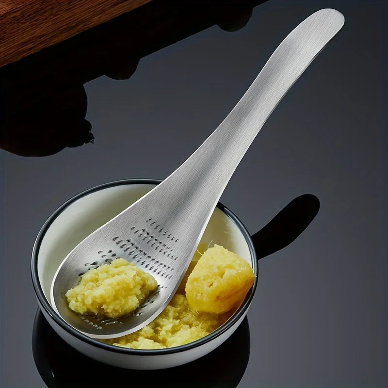 Stainless Steel Garlic Ginger Grater Grinder Spoon | Kitchen Tool Kitchen Grater Spoon Axl