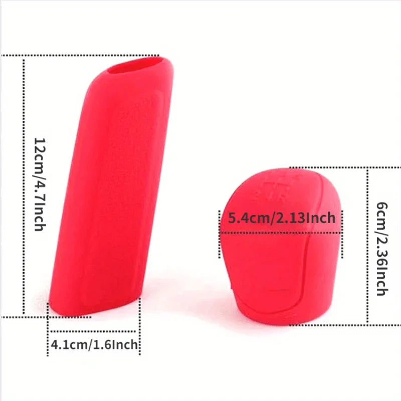6-Piece Silicone Gear Shift Knob & Handbrake Cover Set Car Interior Accessory Axl