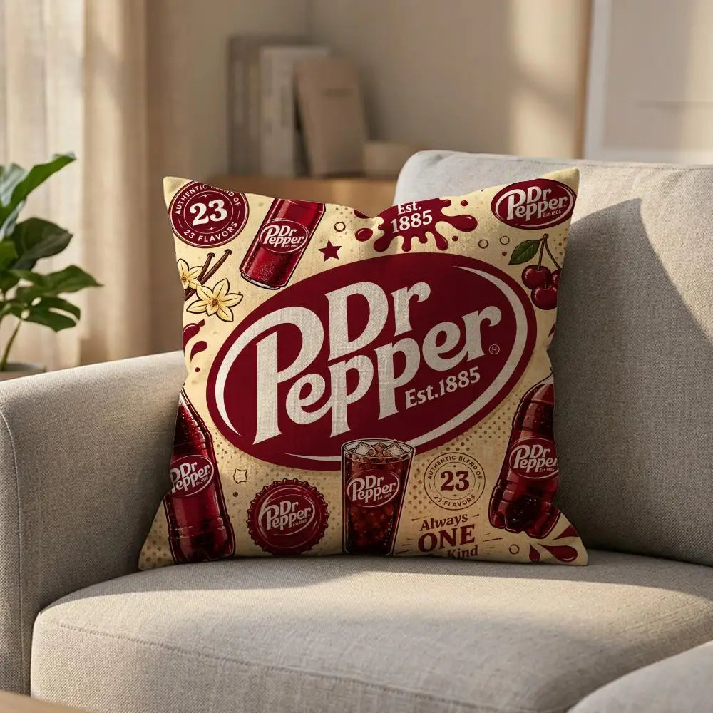 Dr Pepper Linen Cushion Cover – Breathable Printed Pillowcase Decorative Cushion Cover Axl