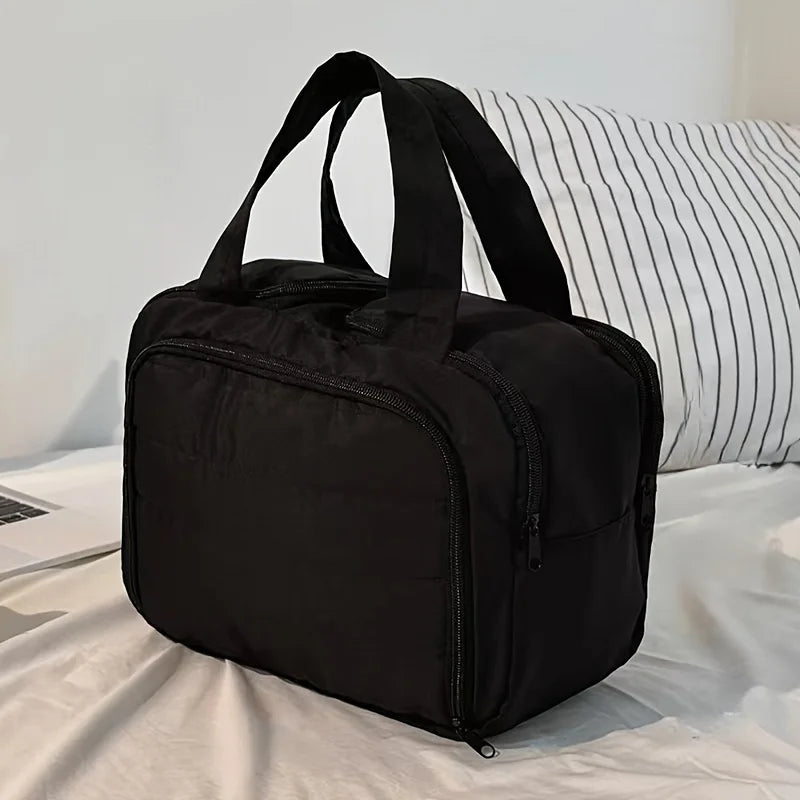 Women's Large Capacity Travel Makeup & Toiletry Organizer Bag Travel Makeup Bag Axl Black-1pc