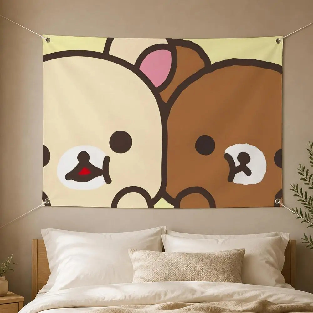 Rilakkuma Wall Hanging Flag Banner – Room & Party Decor Wall Flag Banner Axl