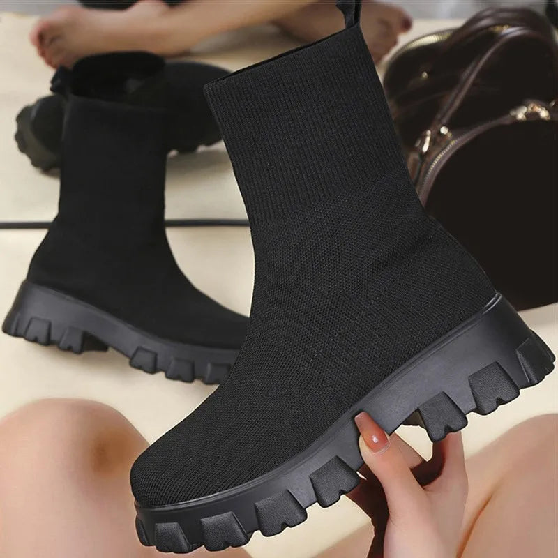 HAJINK Women's Platform Slip-On Sock Sneakers | Casual Shoes Platform Sneakers Axl
