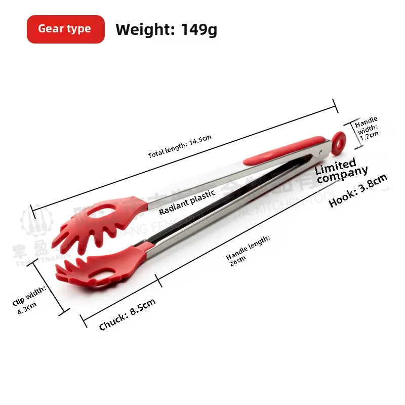 Stainless Steel Silicone Food Tongs – 9" BBQ Kitchen Clip Kitchen Food Tongs Axl 14 inch claw clip