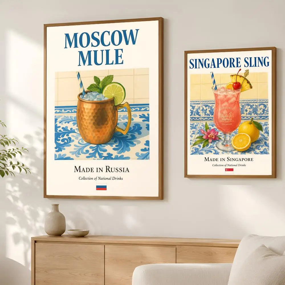 Cocktail Series Self-Stick Wall Art Poster – Waterproof HD Wall Art Poster Axl