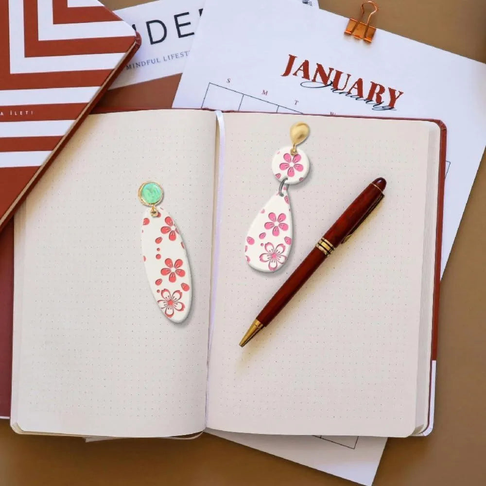 Cherry Blossom Polymer Clay Texture Sheet & Stamp – 14x14cm Clay Texture Stamp Axl