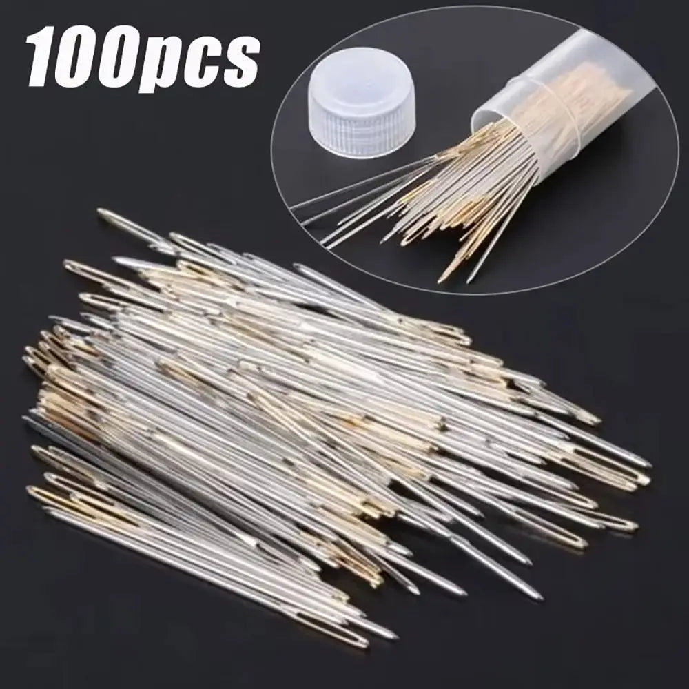 100-Pack Cross Stitch Darning Needles Sizes 22/24/26 Steel Embroidery Needles Set Axl