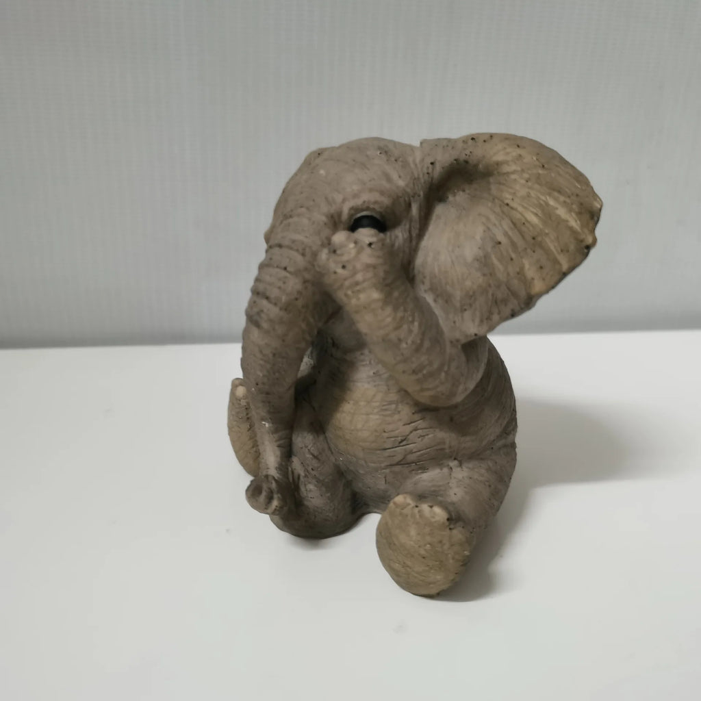 Feng Shui Gray Elephant Figurines Set of 3 | Resin Decor Decorative Figurine Set Axl
