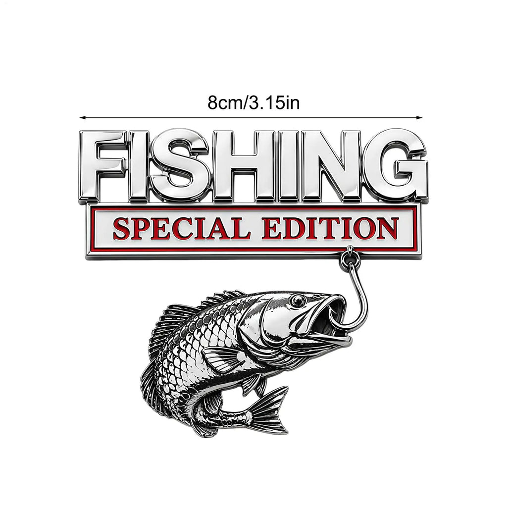 Metal Fishing Car Badge Emblem – Truck, SUV, RV & Boat Decal Car Badge Emblem Axl