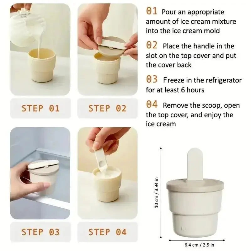 DIY Popsicle & Ice Cream Silicone Mold – Ice Cube Cup Maker Ice Cream Mold Axl