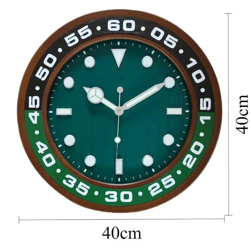 Modern Luminous Silent Wall Clock – Large Minimalist Decor Decorative Wall Clock Axl Green-40X40CM