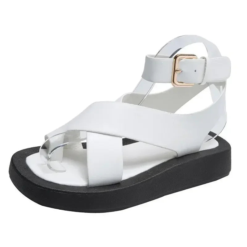 Women's Cross Strap Beach Sandals – Fairy Style Thick Sole Women's Sandals Axl