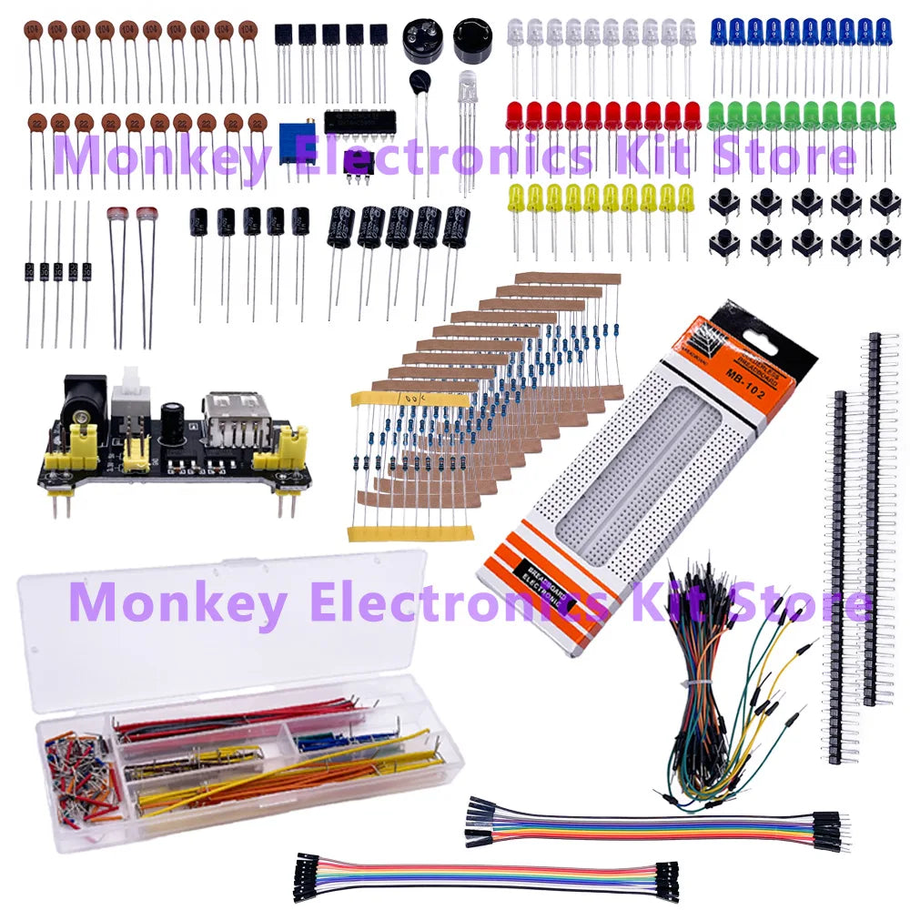 Arduino R3 Starter Kit – Breadboard, LEDs, Jumpers & Resistors Electronics Starter Kit Axl Package