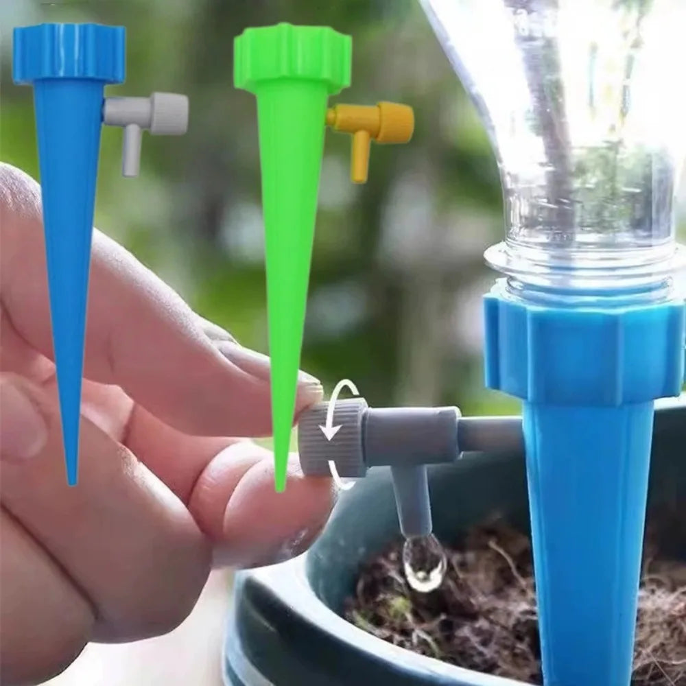 6-Pack Adjustable Plant Watering Drip Spikes | Garden Irrigation Drip Watering Spikes Axl