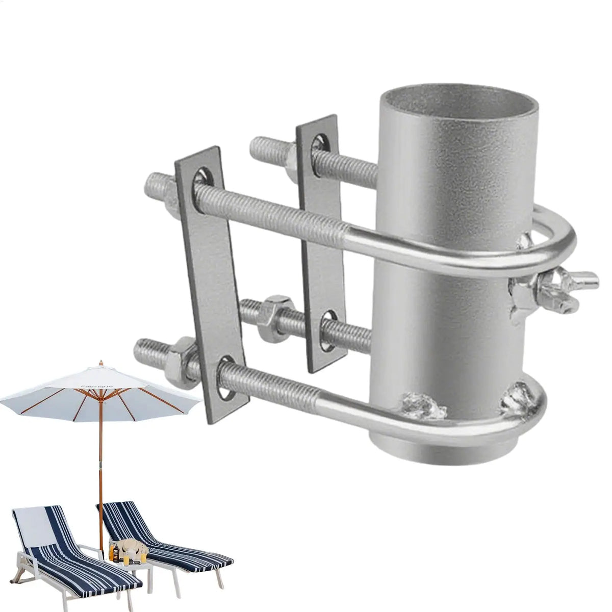 Deck Railing Umbrella Holder – Metal Parasol Clamp Bracket Umbrella Railing Clamp Axl
