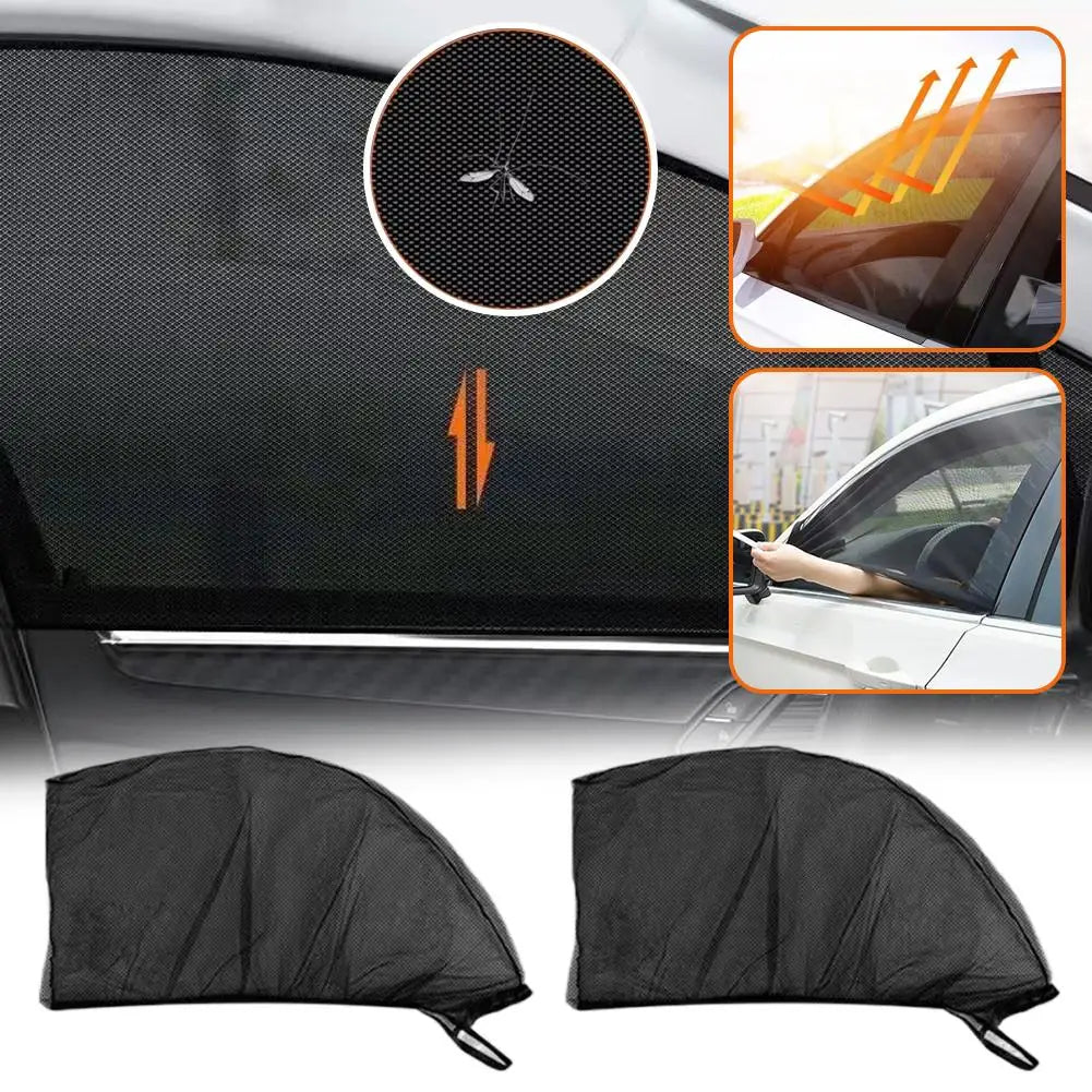 2-Pack Car Window Mesh Sunshade – UV & Insect Screen Net Car Window Sunshade Axl