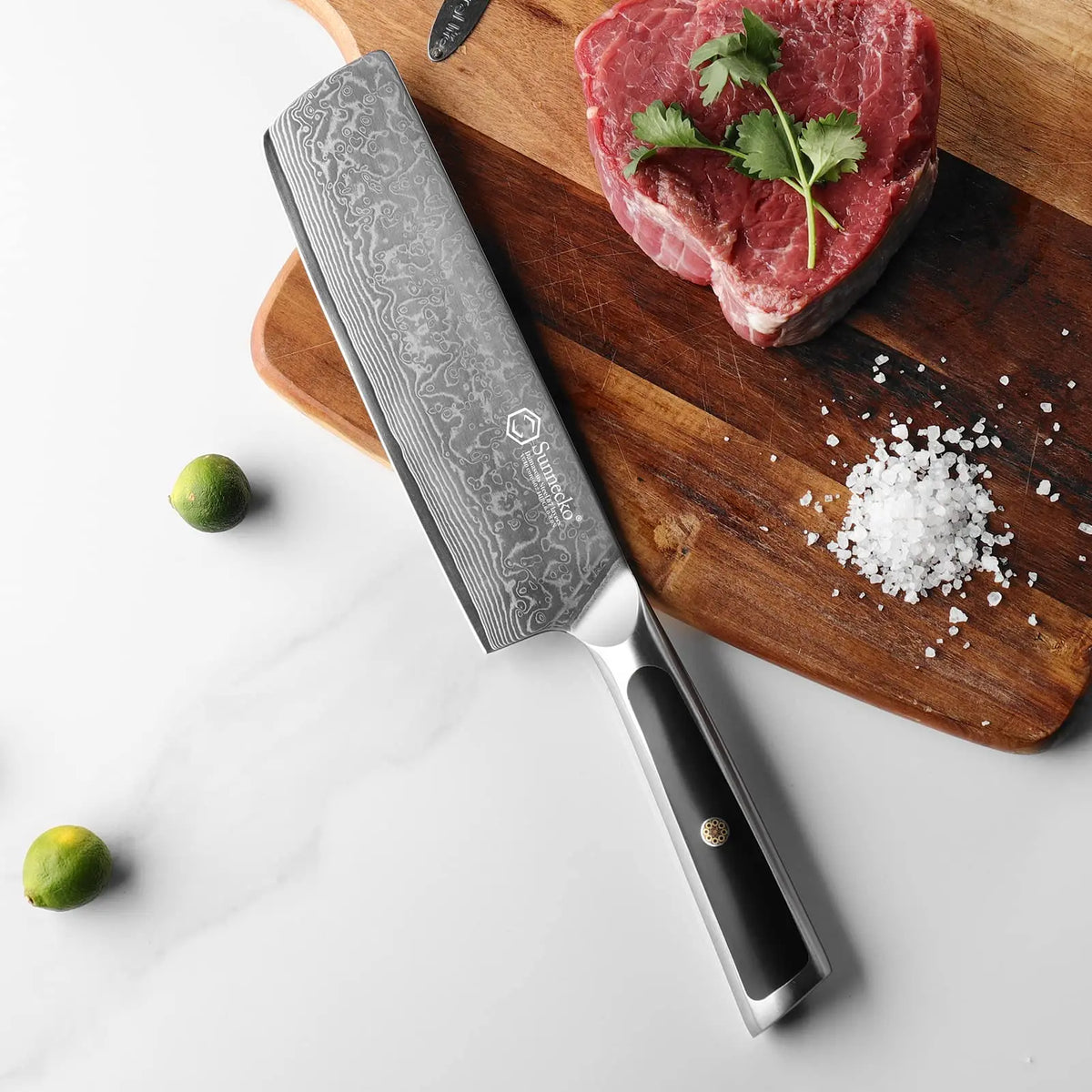 Sunnecko 7-Inch Nakiri Knife – 67-Layer Damascus Steel Nakiri Kitchen Knife Axl