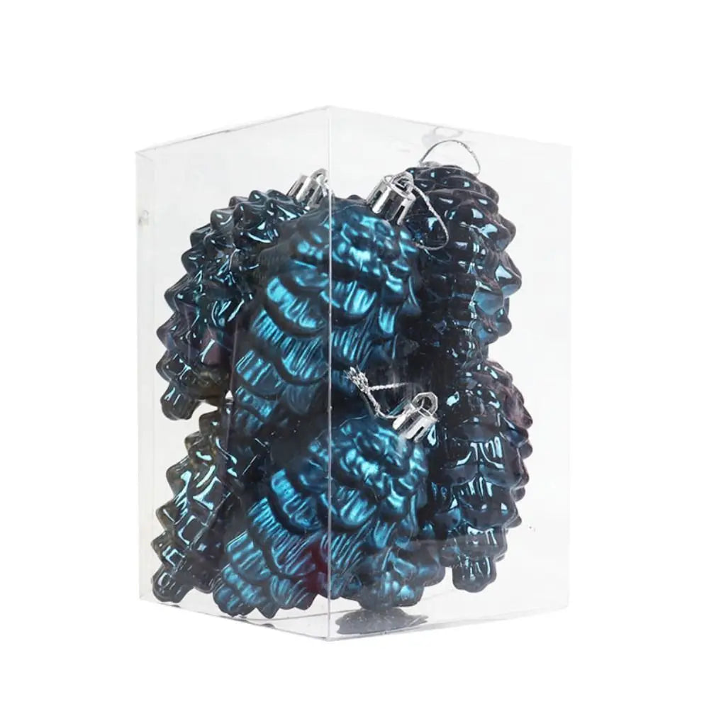 8-Pack Christmas Pine Cone Ornaments – Plastic Hanging Pendants Christmas Ornaments Axl